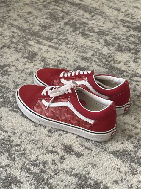 goyard x vans old skool red|Vans Vans red Old Skool custom goyard .